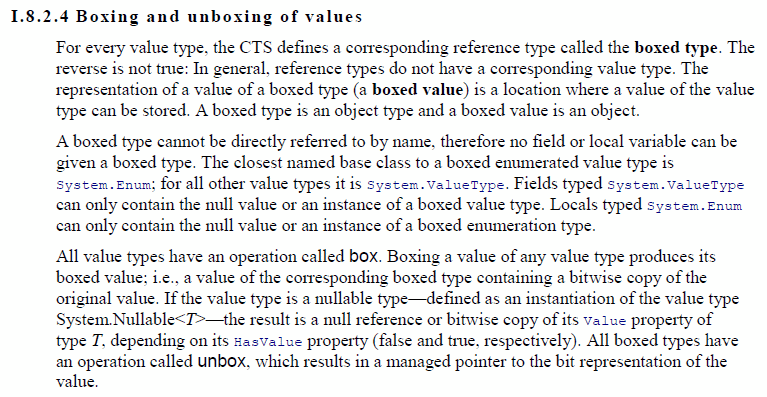 ECMA Spec - I.8.2.4 Boxing and unboxing of values